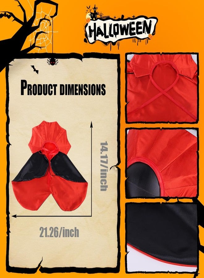 Vellibring Halloween Pet Cape Costume - Vampire Cloak, Wizard Outfit, Witch Cosplay Apparel, Party Costumes for Small Medium Dogs and Cats - Pet Supplies Accessories - Image 2